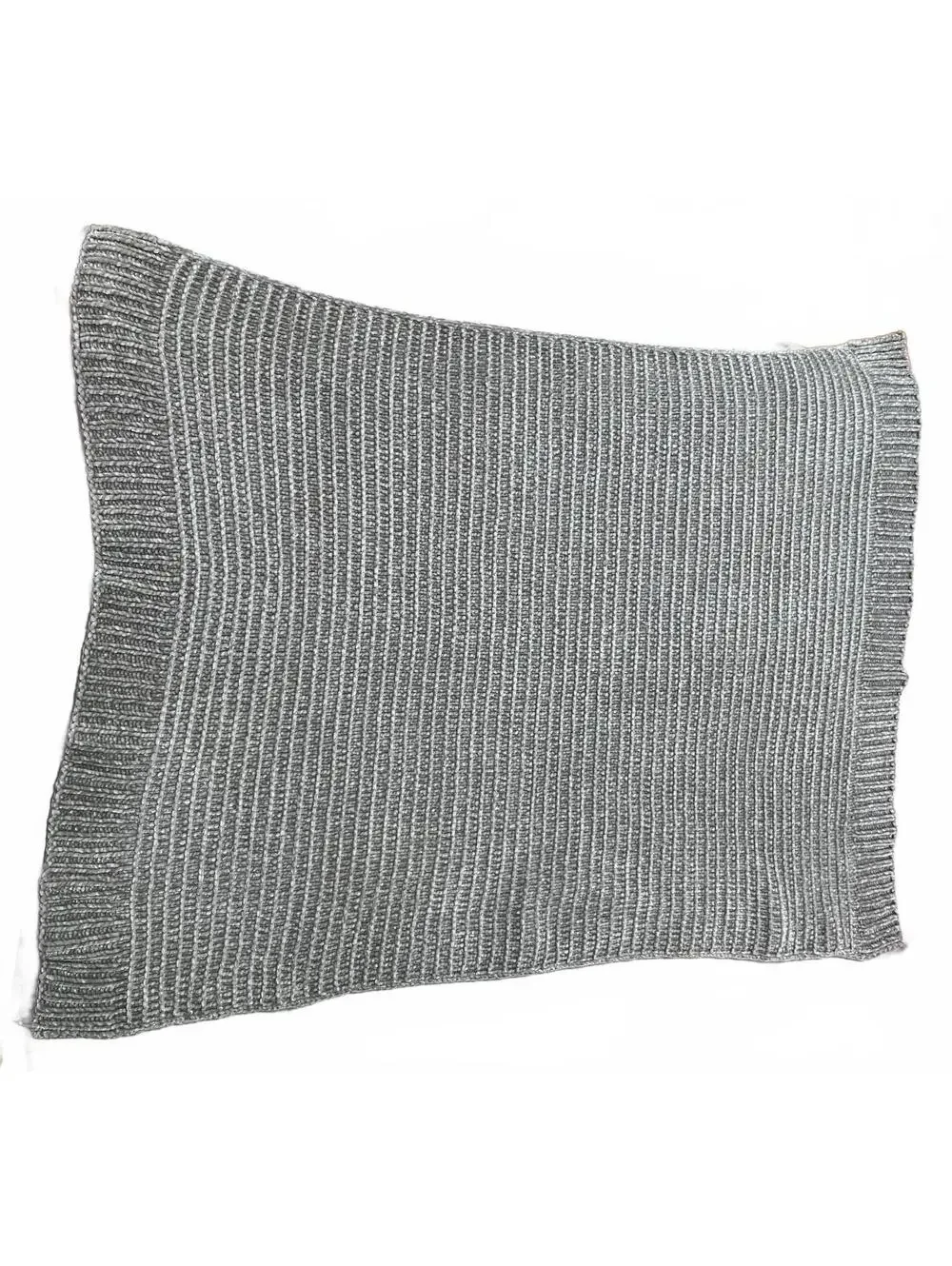 Pottery Barn Kids Shimmer Gray Chenille Chunky Knit Baby Blanket Nursery Throw